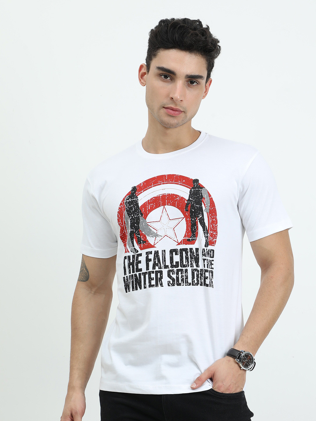 

COOFT Men White Typography Printed Pure Cotton T-shirt