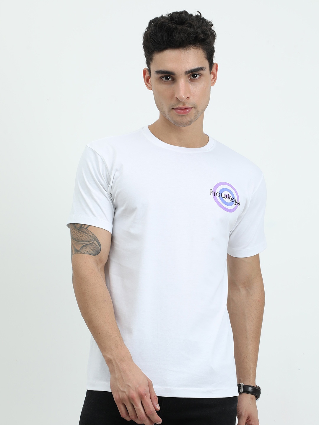 

COOFT Men White Pure Cotton T-shirt