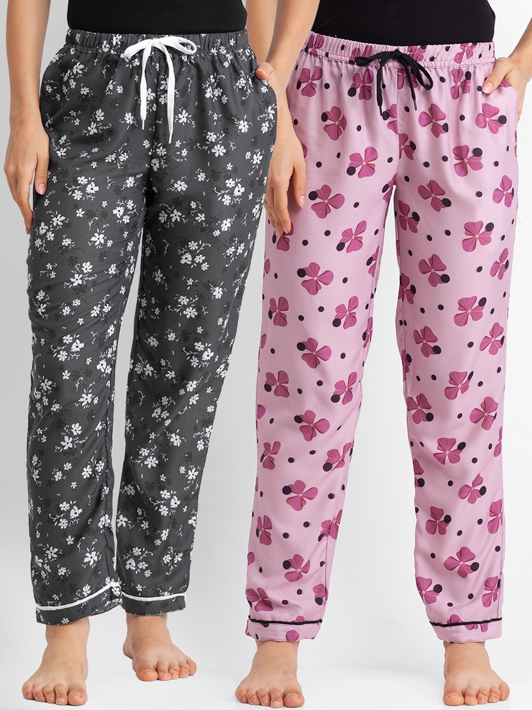 

FashionRack Women Pack of 2 Printed Lounge Pants, Grey