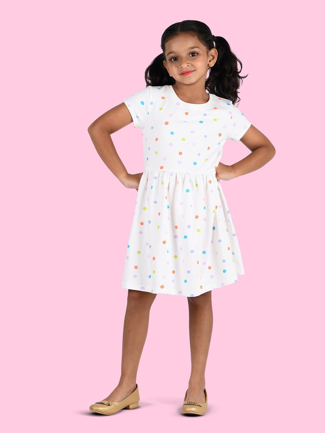 

Zalio Girls White Cotton Dress