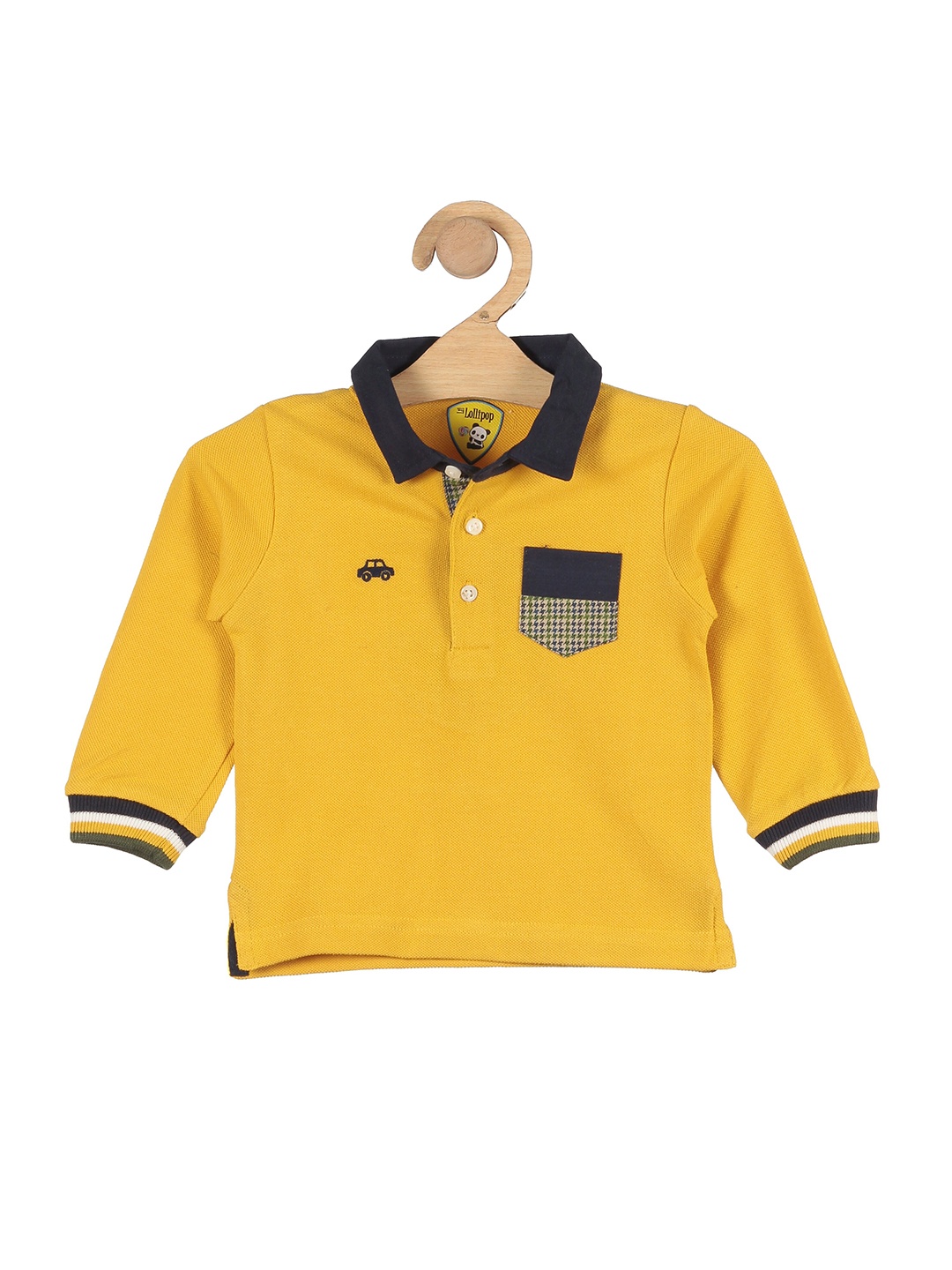 

Lil Lollipop Boys Yellow Polo Collar T-shirt