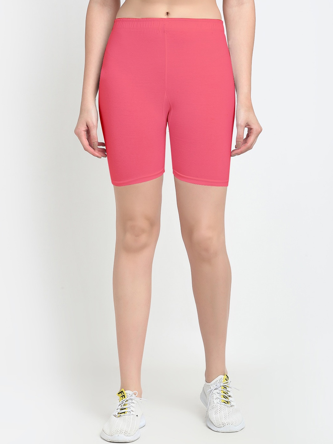 

GRACIT Women Peach Solid Cotton Cycling Shorts