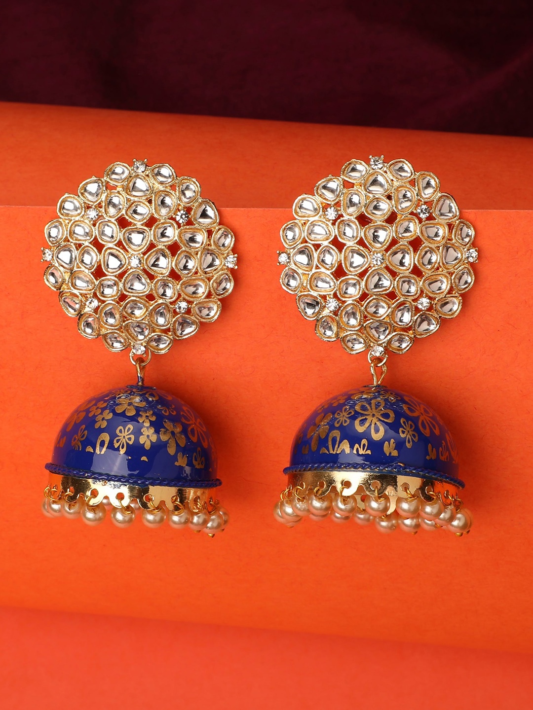

ZaffreCollections Blue Contemporary Jhumkas Earrings
