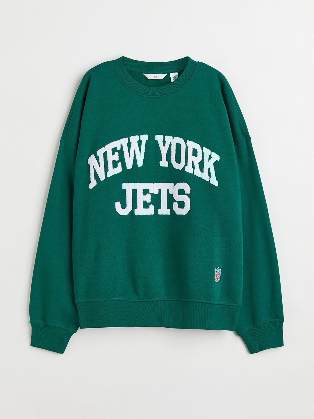

H&M Women Green &White Motif-Detail Sweatshirt