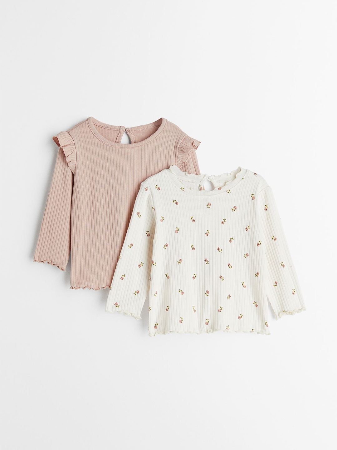 

H&M Girls Pink & White 2-Pack Ribbed Tops