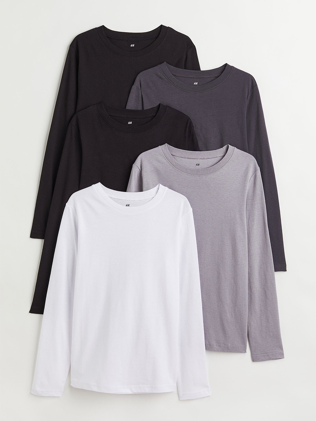 

H&M Boys Black & Grey 5-pack Jersey Tops