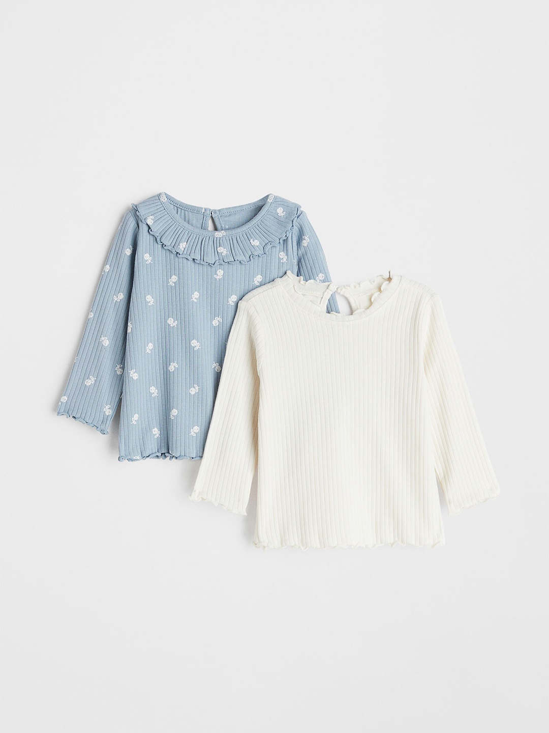 

H&M Girls Blue & White 2-Pack Ribbed Tops