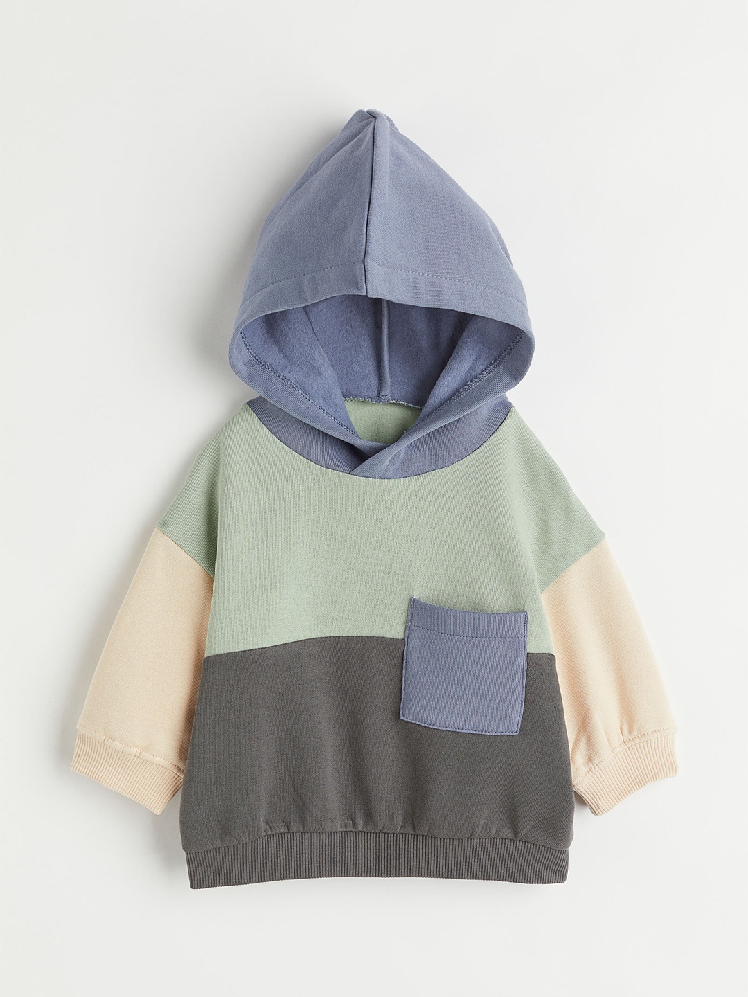 

H&M Boys Green & Blue Block-Coloured Hoodie