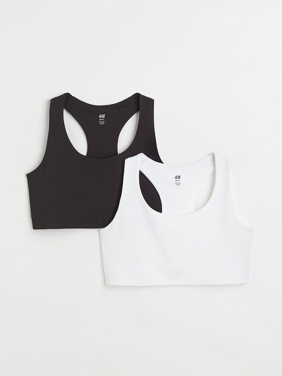 

H&M+ Black & White 2-Pack Medium Support Sports Bras