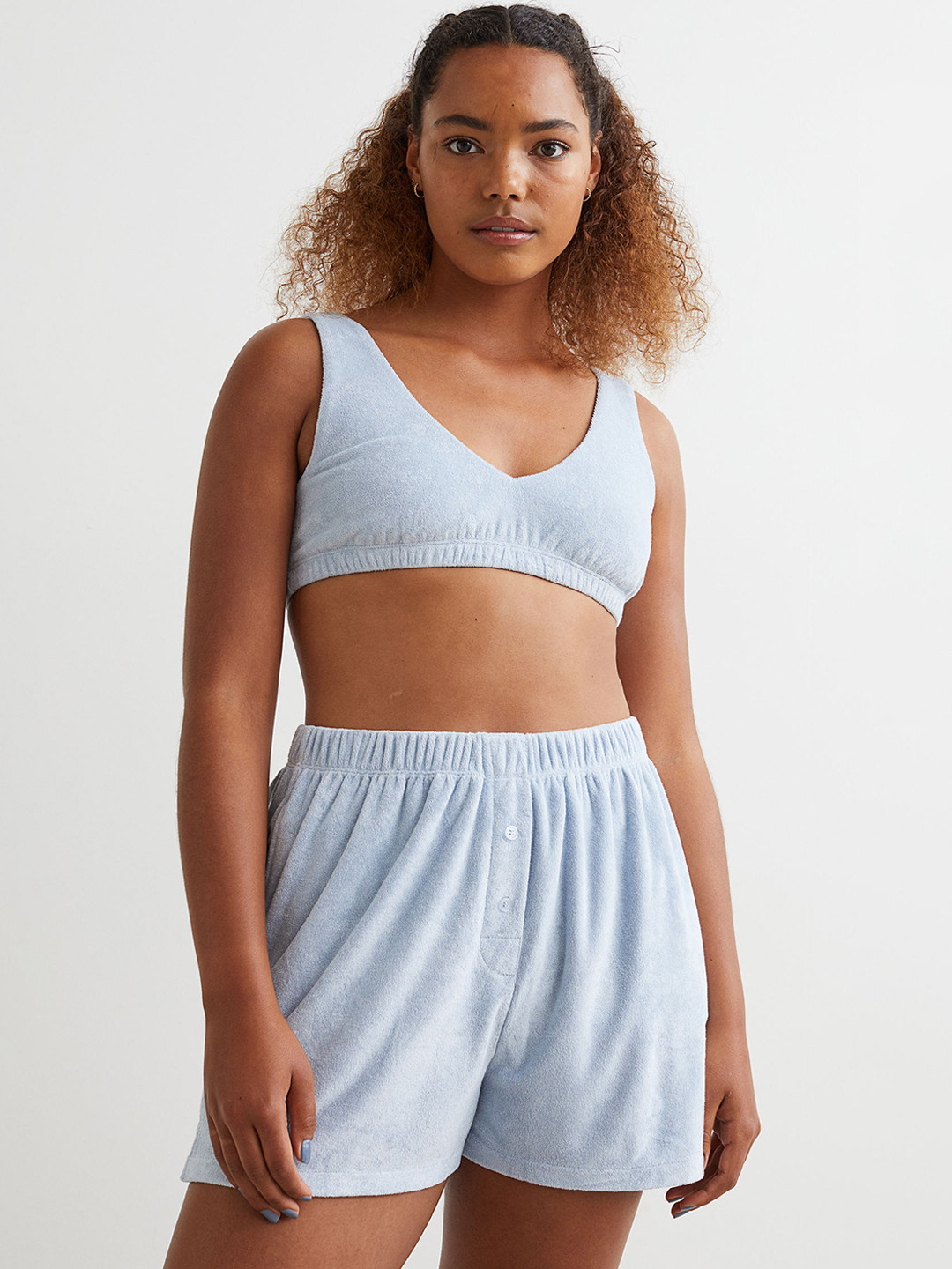 

H&M Women Blue High-Rise Shorts