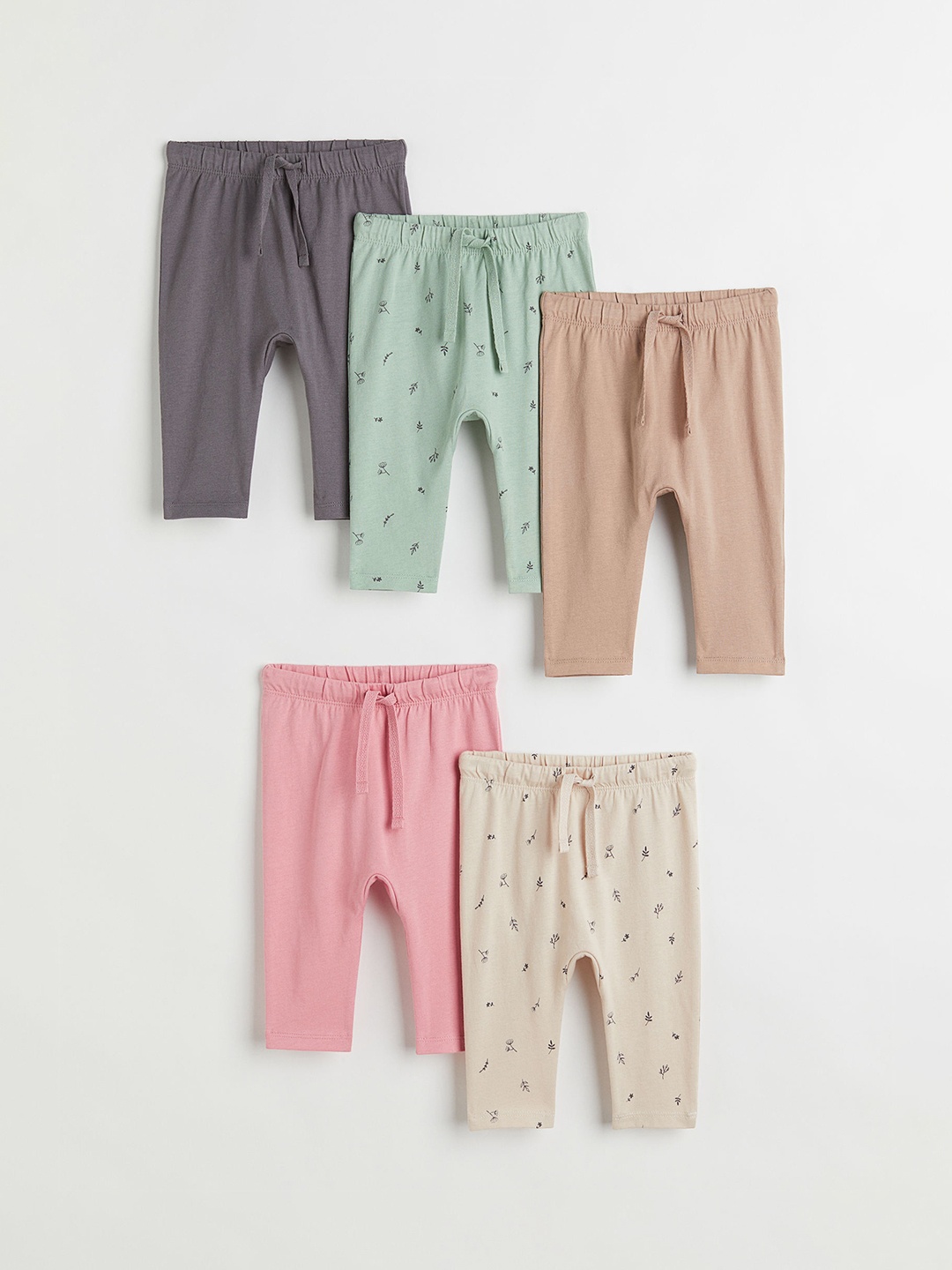 

H&M Girls 5-pack cotton trousers, Beige