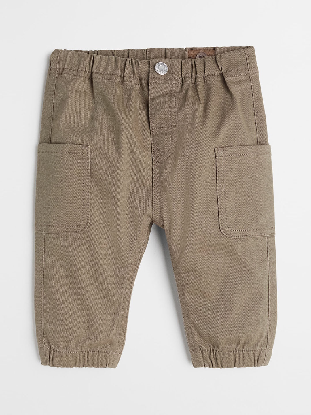 

H&M Boys Khaki Green Twill Trousers With Leg Pockets