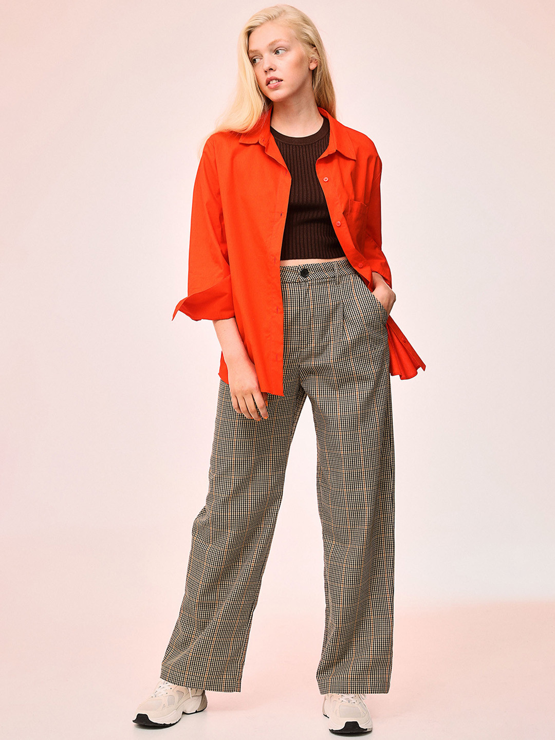 

H&M Women Beige Wide Trousers