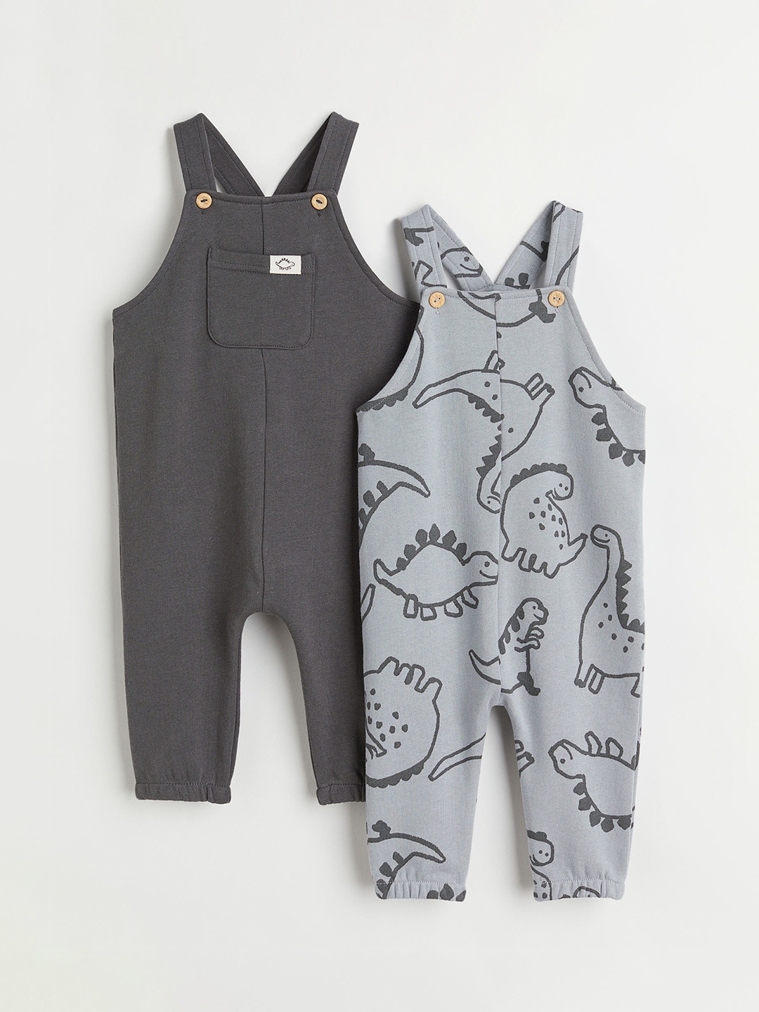 

H&M Boys Grey 2-pack cotton dungarees