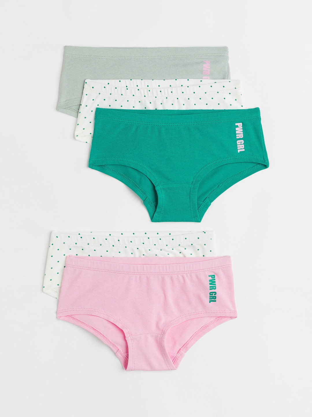 

H&M Girls 5-pack Hipster Briefs, Green
