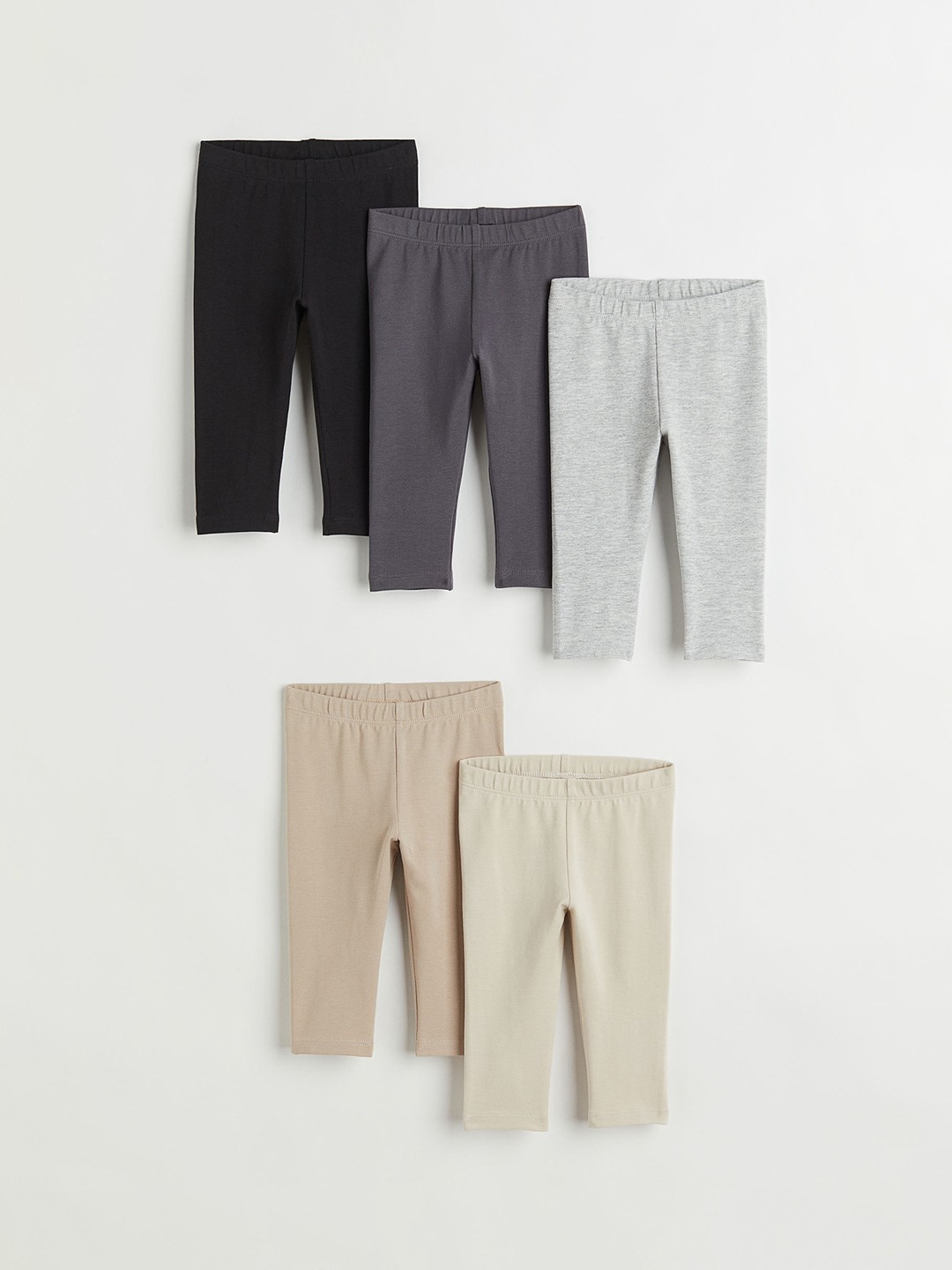 

H&M Boys Beige 5-pack cotton leggings