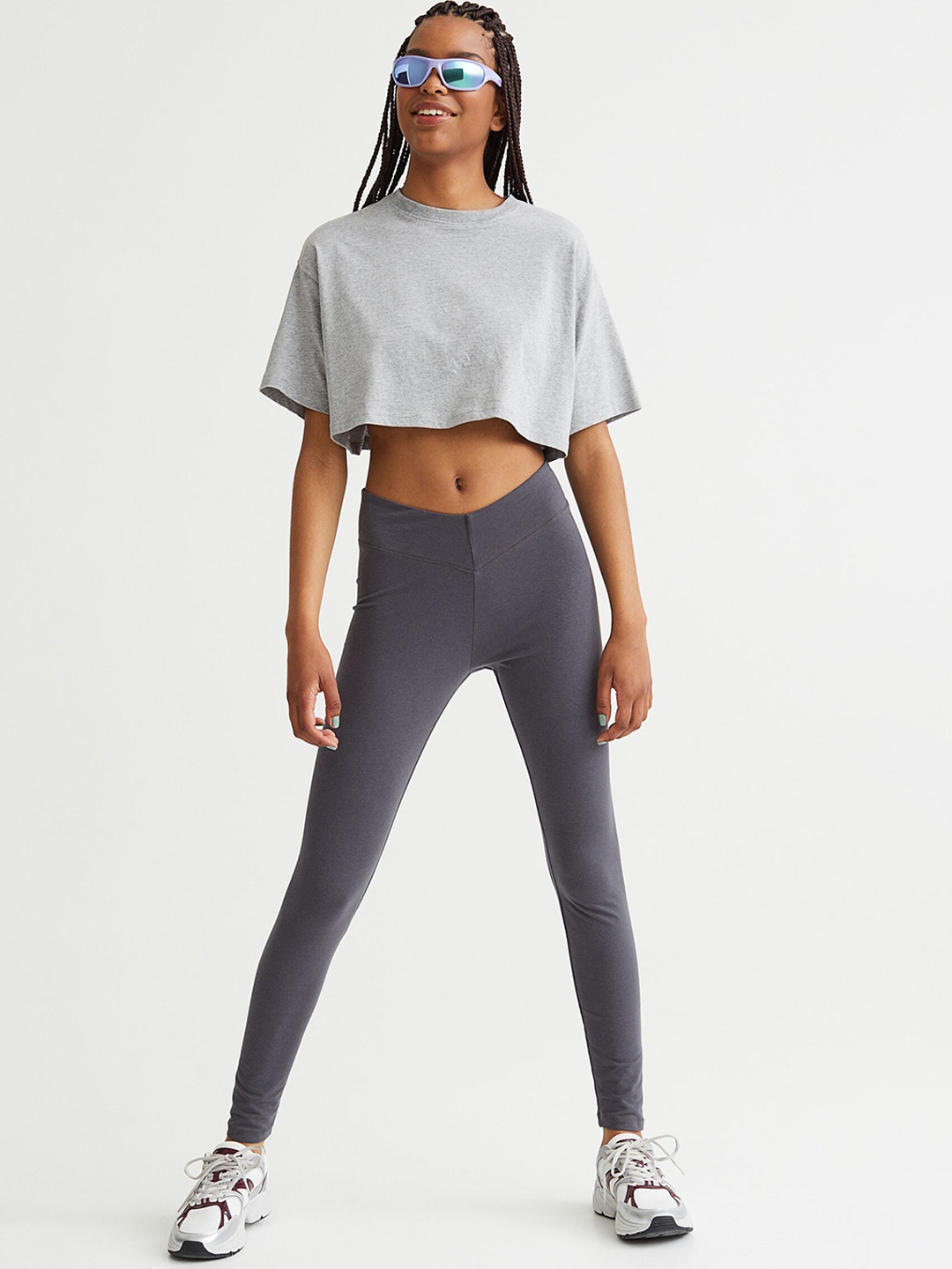 

H&M Women Grey V-waist leggings