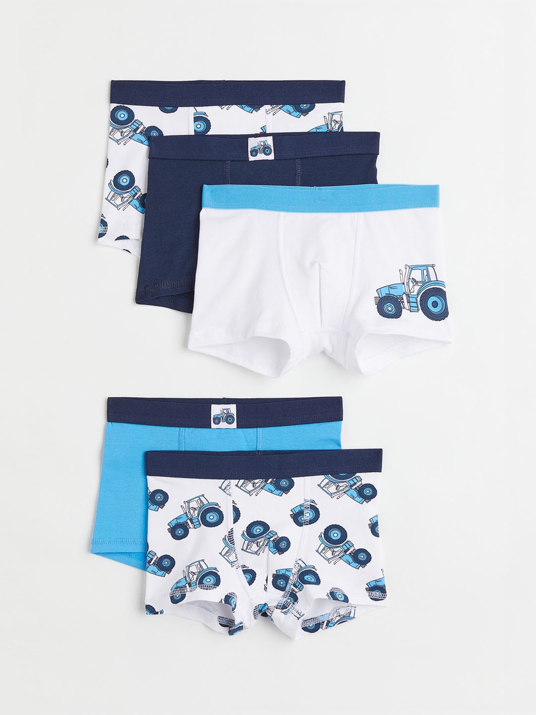 

H&M Boys Blue & White 5-Pack Boxer Shorts