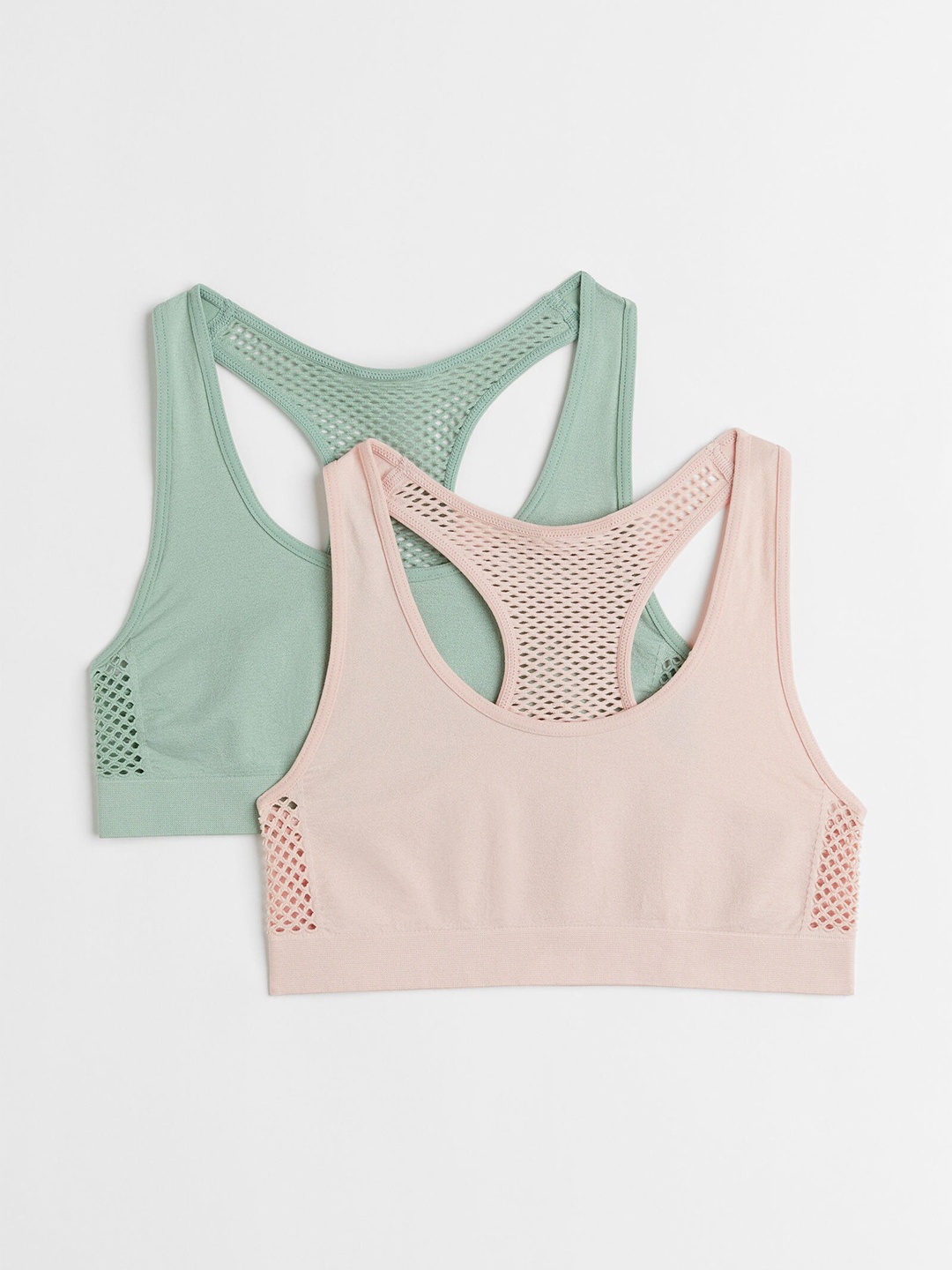 

H&M Girls Green & Pink 2-pack seamless tops