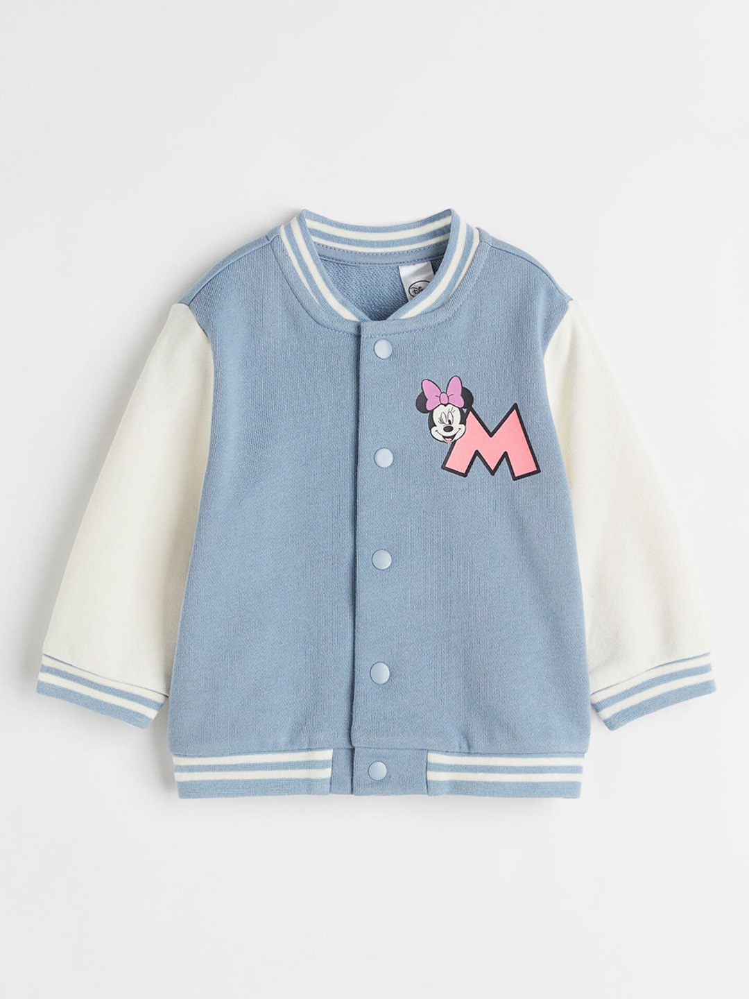 

H&M Girls Blue Printed Baseball Jacket