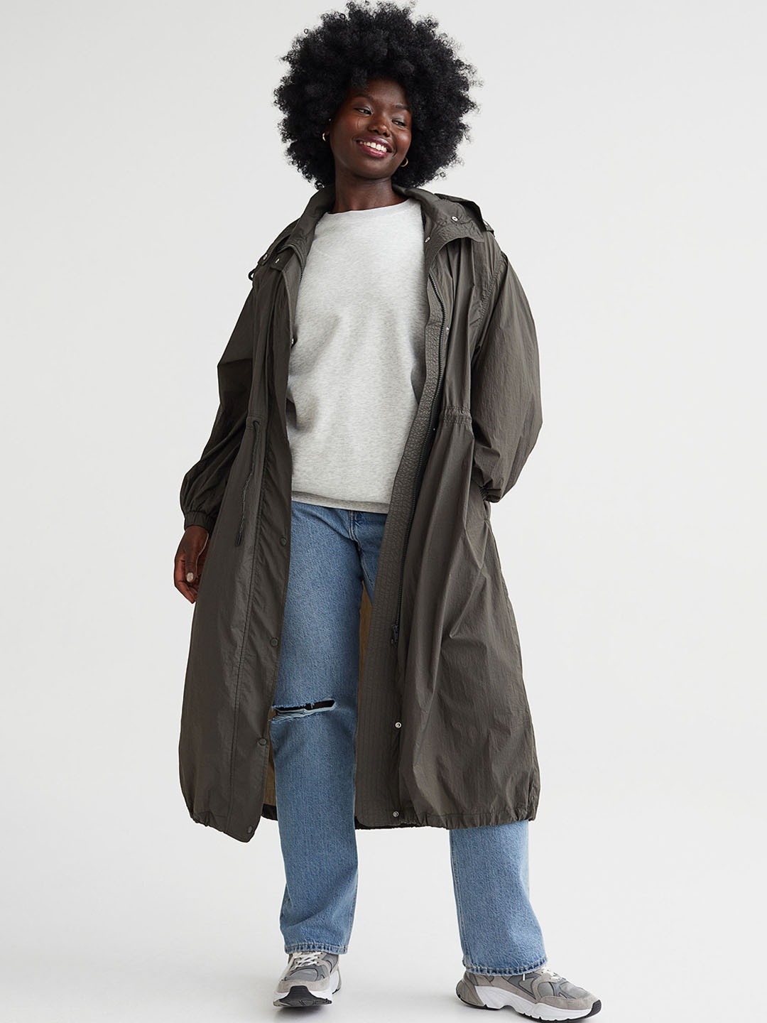 

H&M Green Water-Repellent Oversized Parka