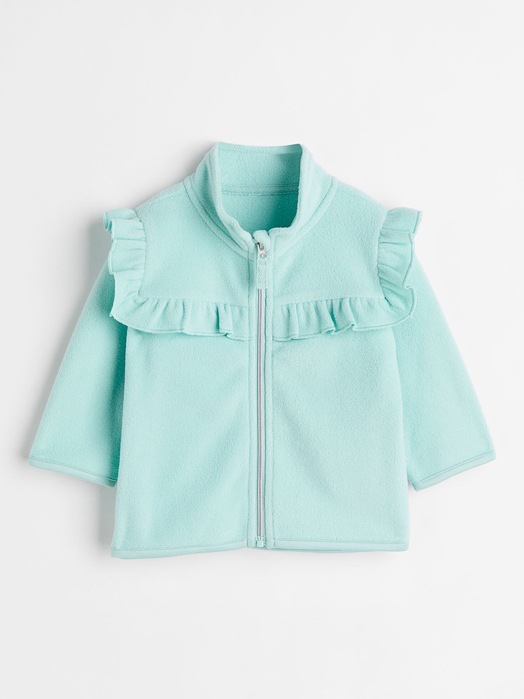 

H&M Girls Turquoise Blue Patterned Fleece Jacket