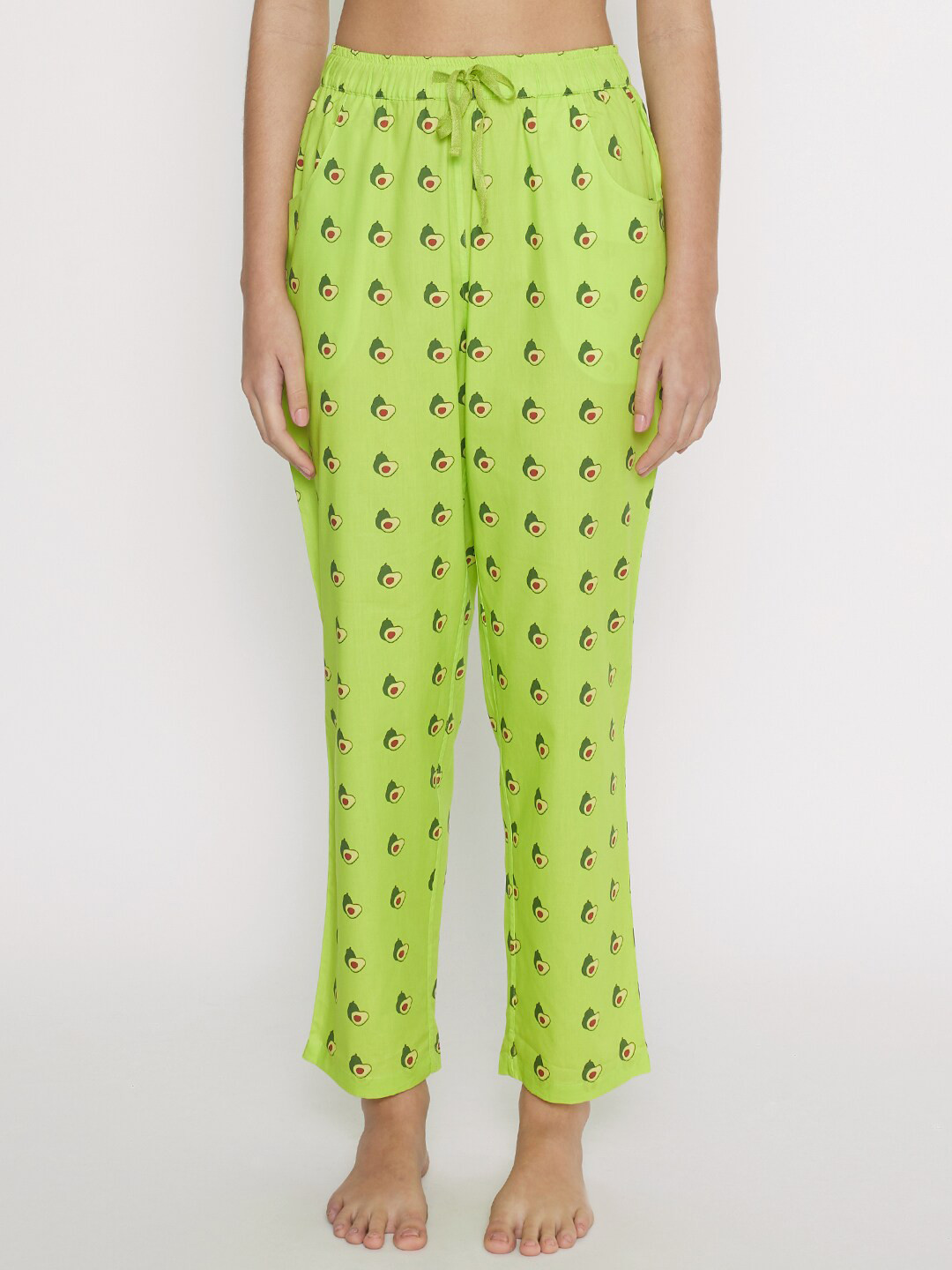 

Smugglerz Women Green Printed Pure Cotton Lounge Pants
