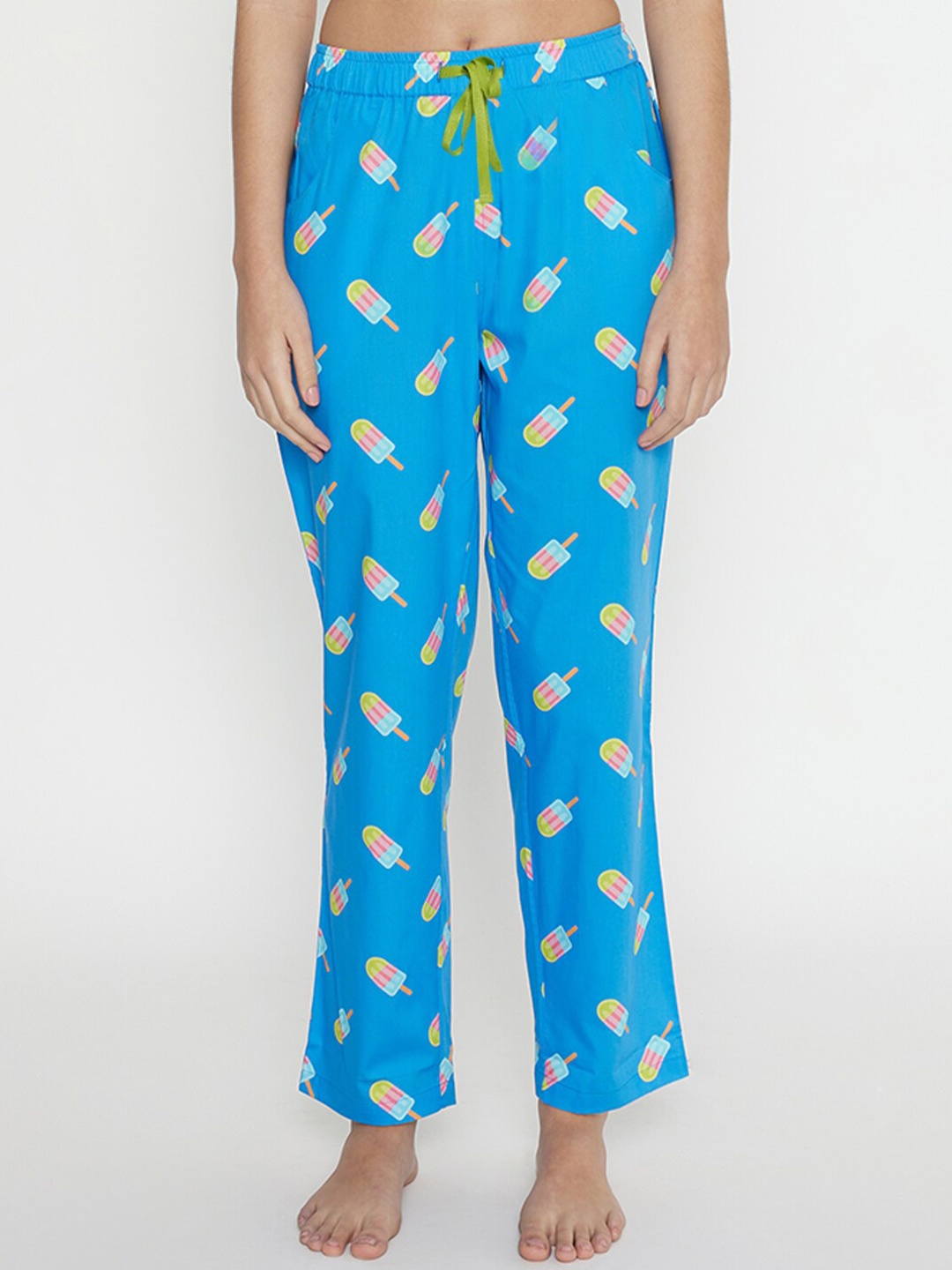 

Smugglerz Women Blue Popsicle Printed Cotton Lounge Pants