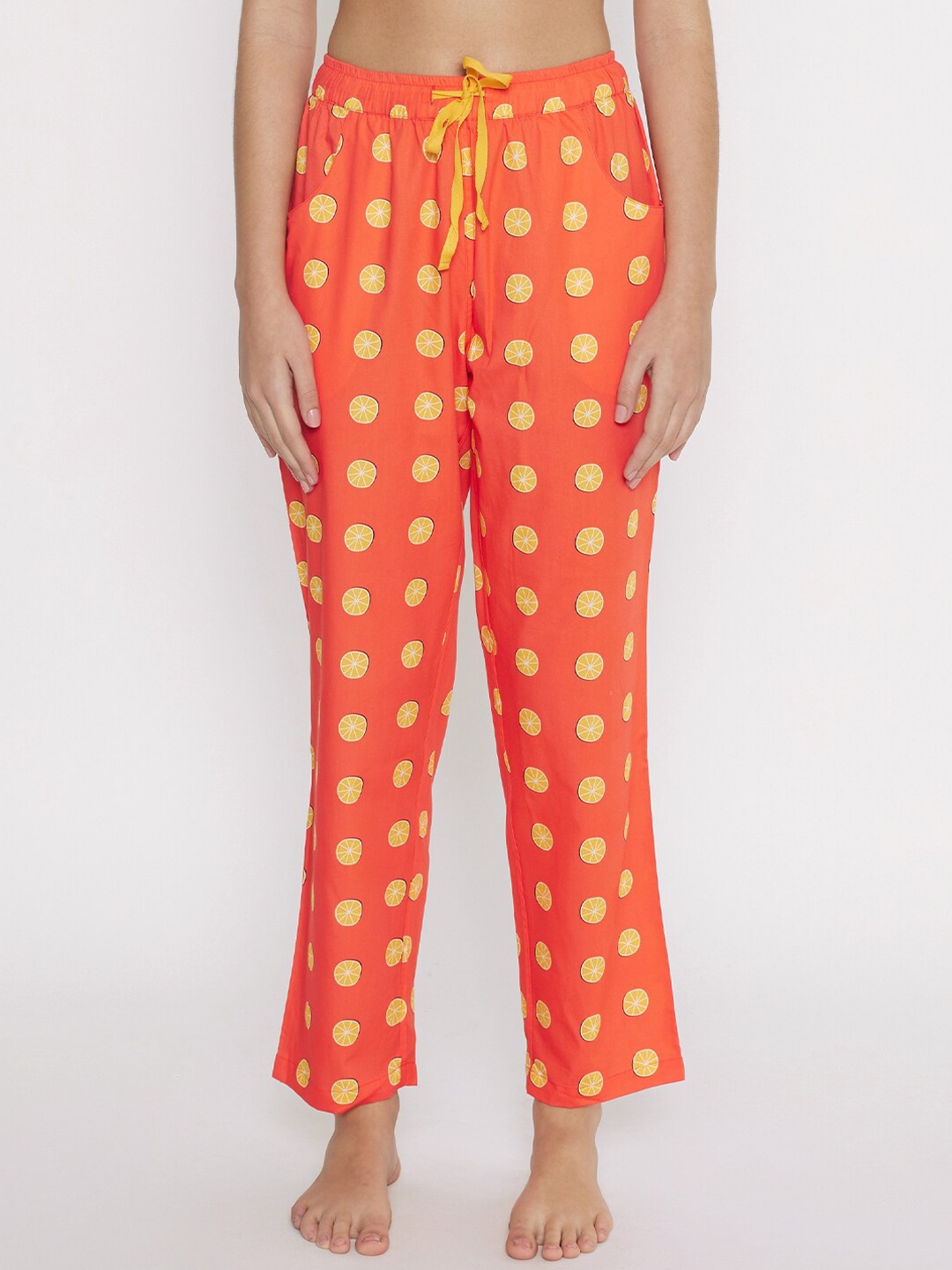 

Smugglerz Women Orange Printed Cotton Lounge Pants