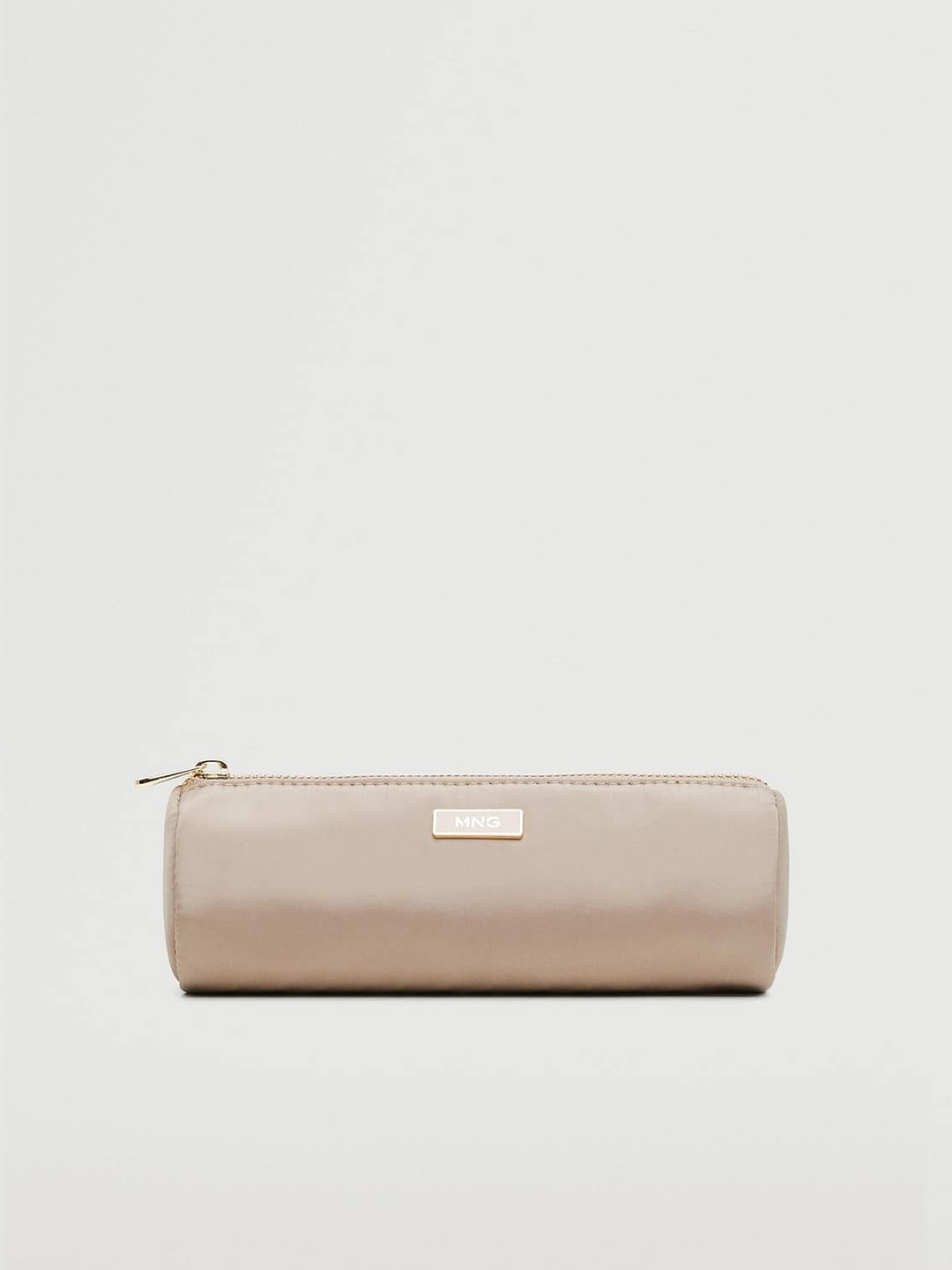 

MANGO Beige Solid Cylindrical Cosmetic Pouch