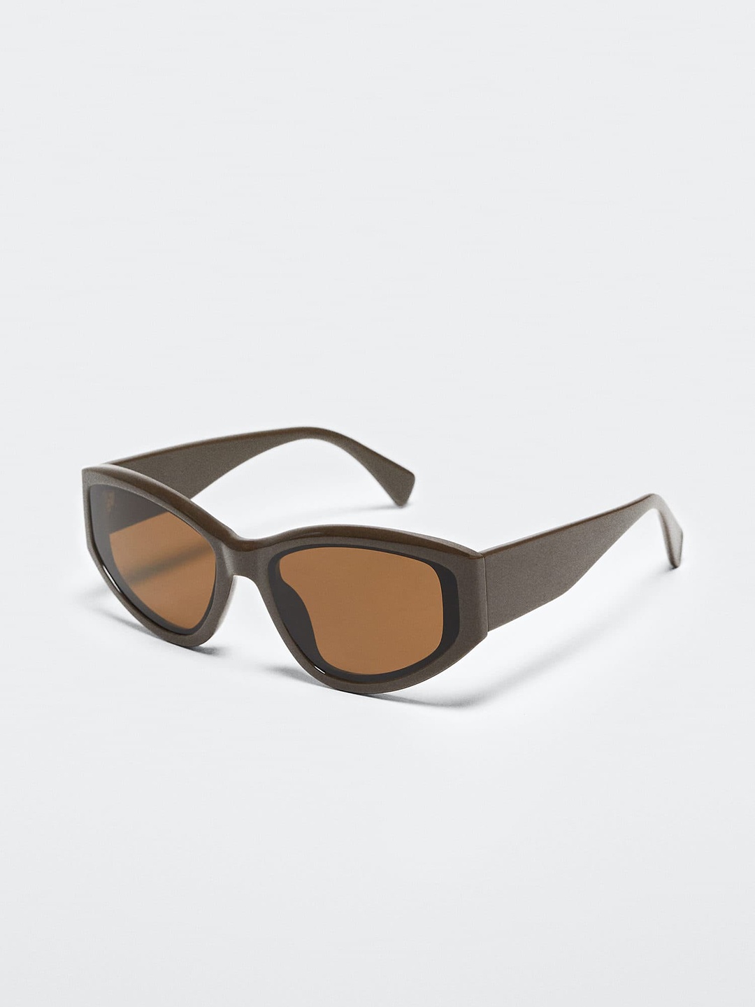

MANGO Women Sustainable Rectangle Sunglasses with UV Protected Lens 37054016, Brown