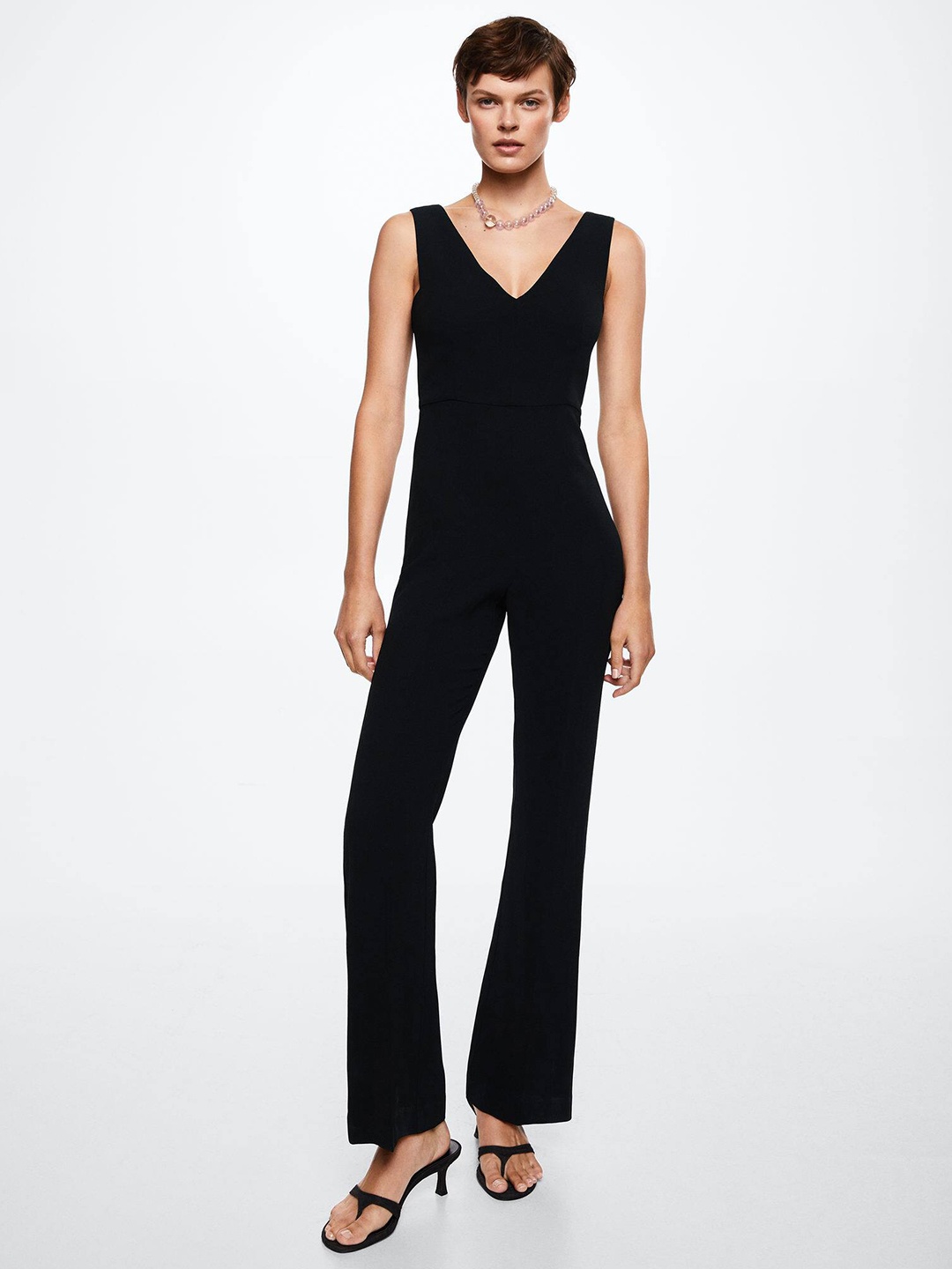 

MANGO Women Black Solid Sustainable Basic Jumpsuit