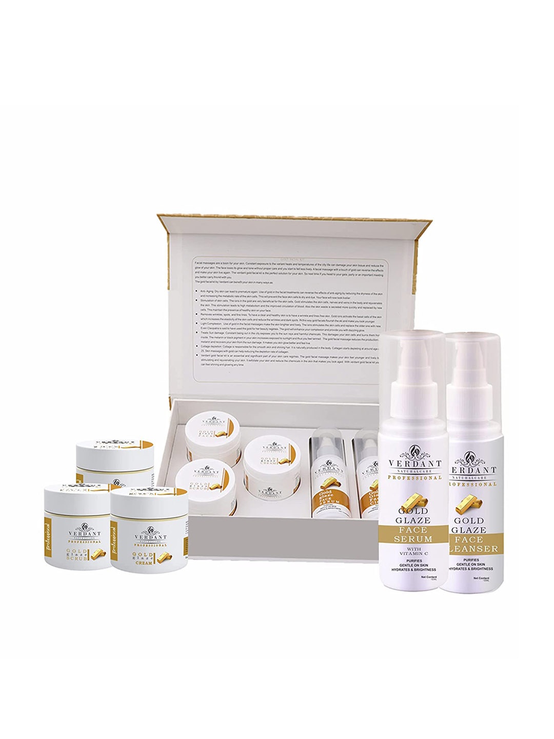 

Verdant Natural Care Professional 5-in-1 Gold Facial Kit - 500g, White