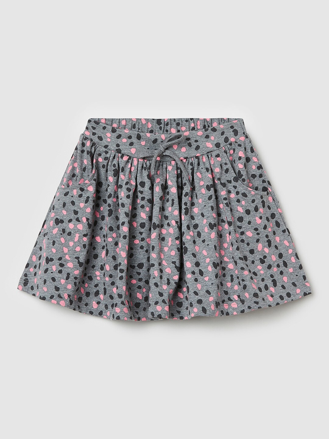 

Max Girls Charcoal Printed Mini Skirt