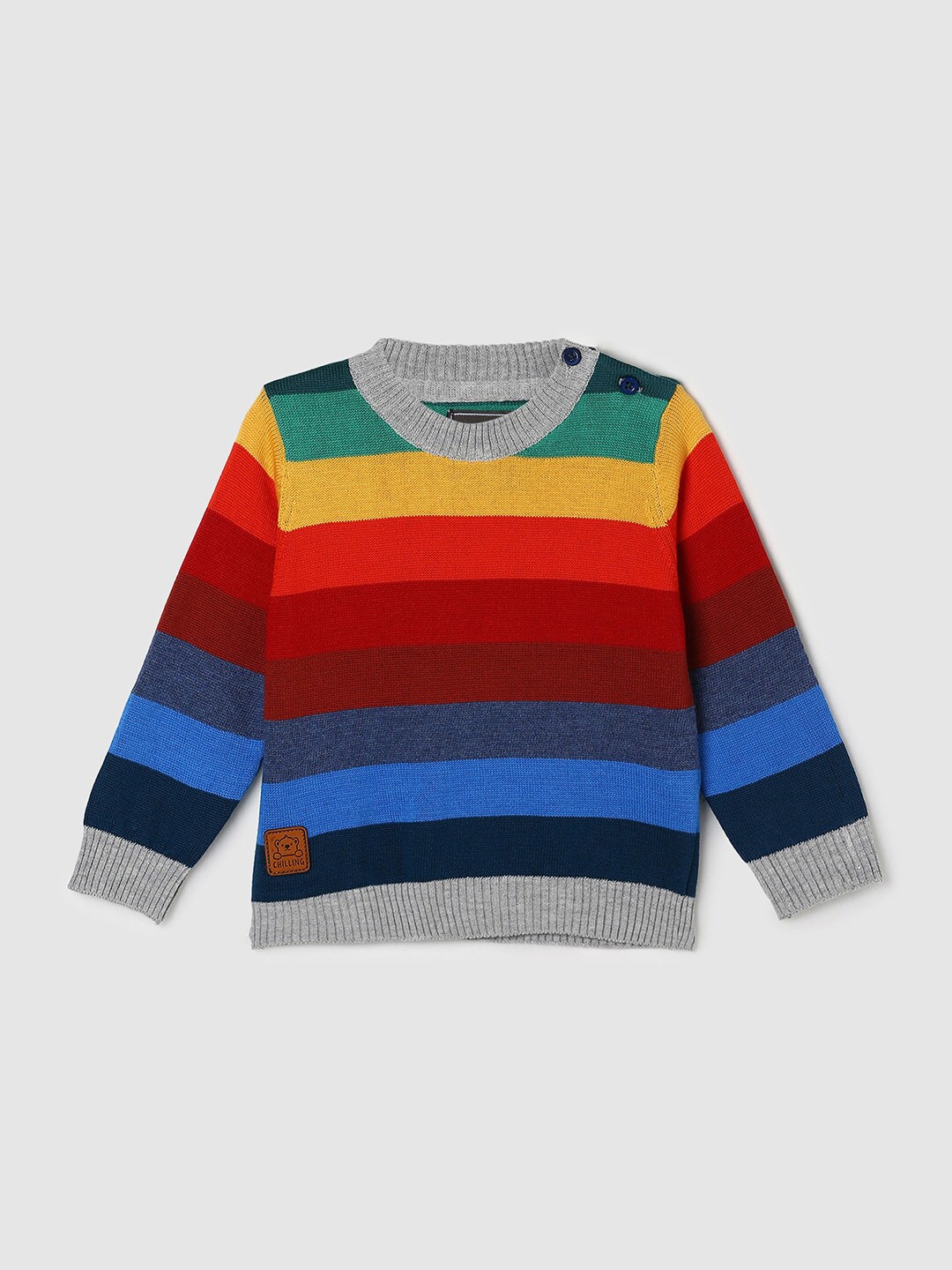 

max Boys Red & Blue Colourblocked Cotton Pullover