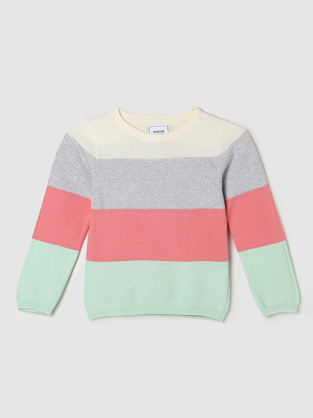 

max Girls Green & Grey Colourblocked Sweater
