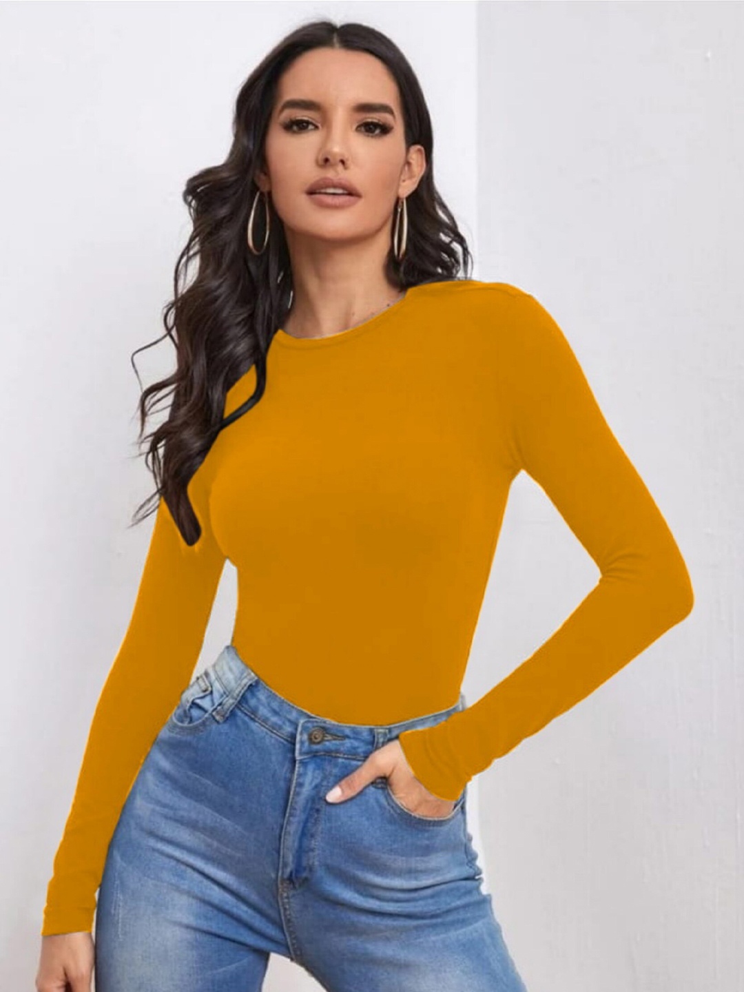 

Dream Beauty Fashion Mustard Yellow Solid Top