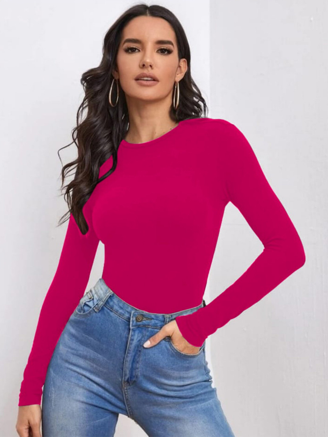 

Dream Beauty Fashion Women Pink Solid Regular Top