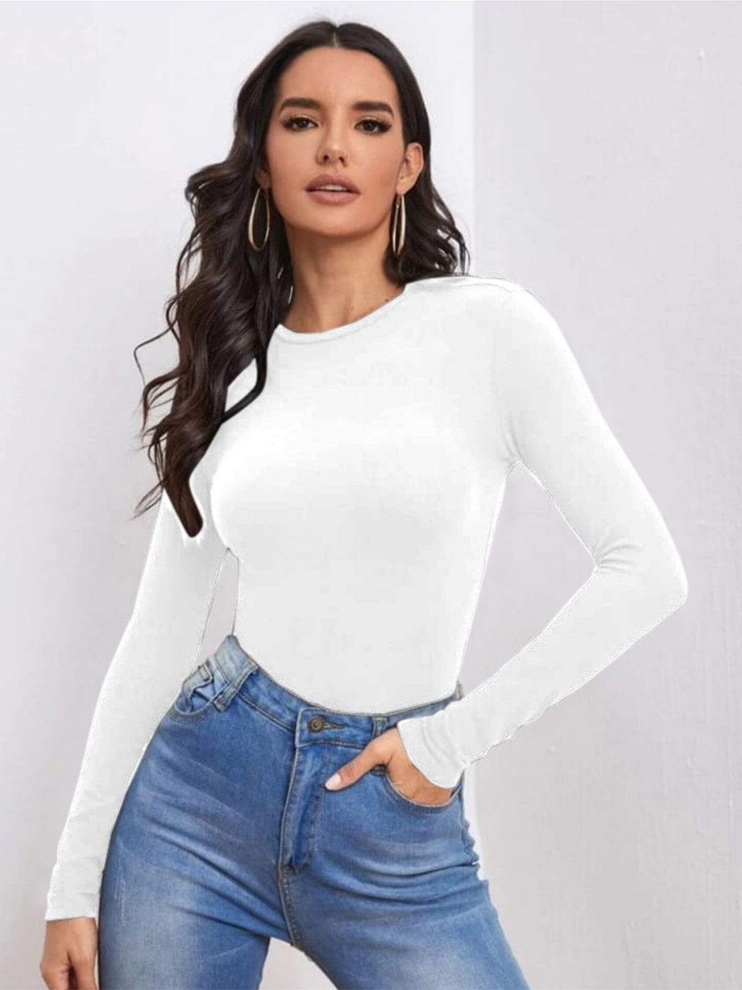 

Dream Beauty Fashion Women White Solid Regular Top