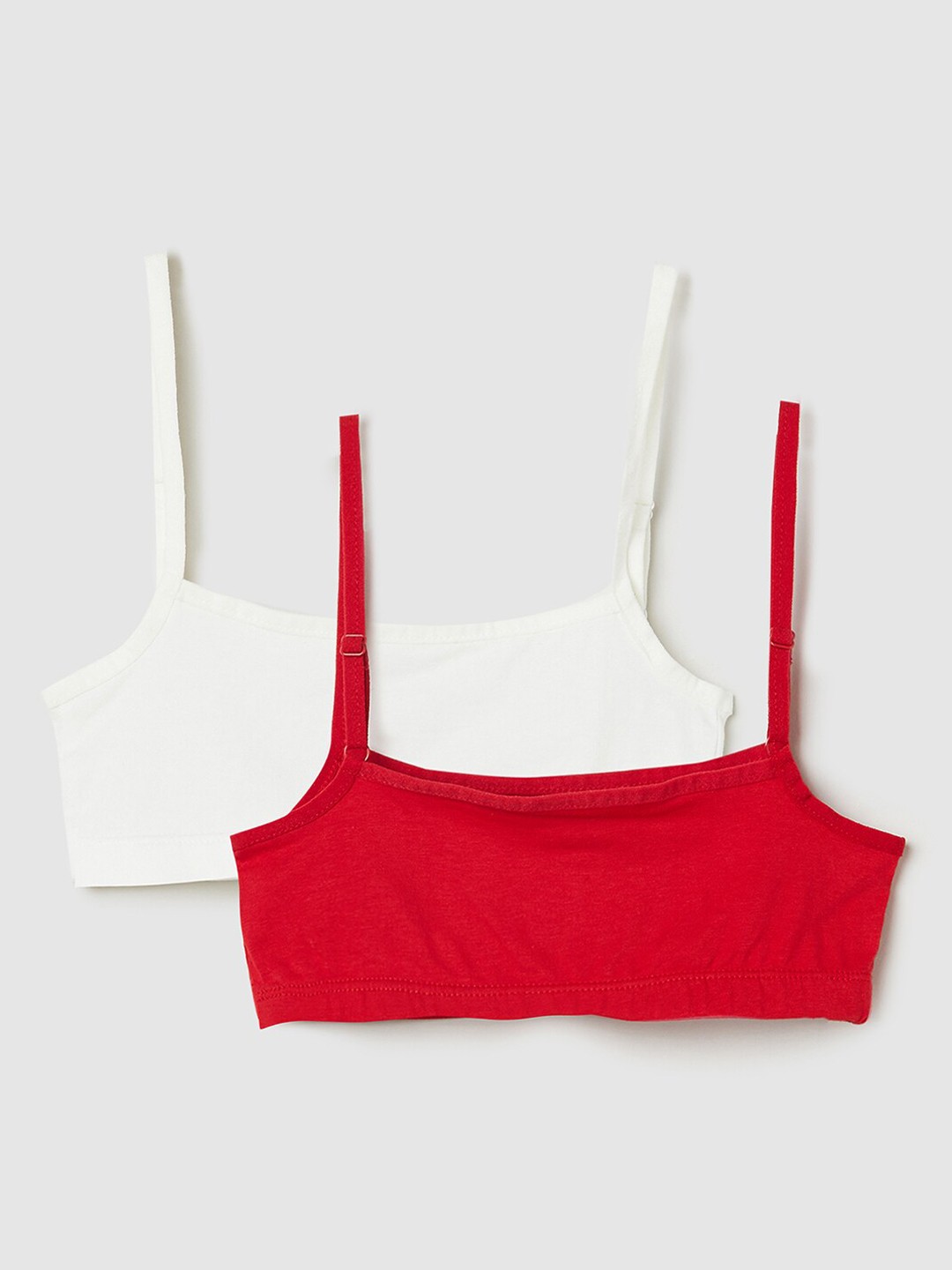 

max Girls Pack of 2 Red & White Solid Everyday Bra