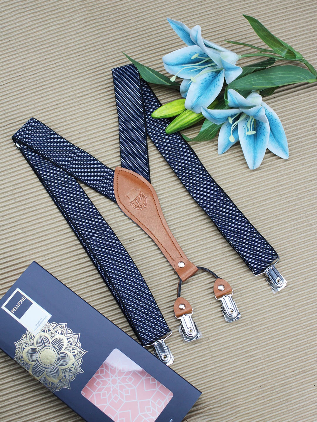 

PELUCHE Blue Eloquent Striped Suspenders