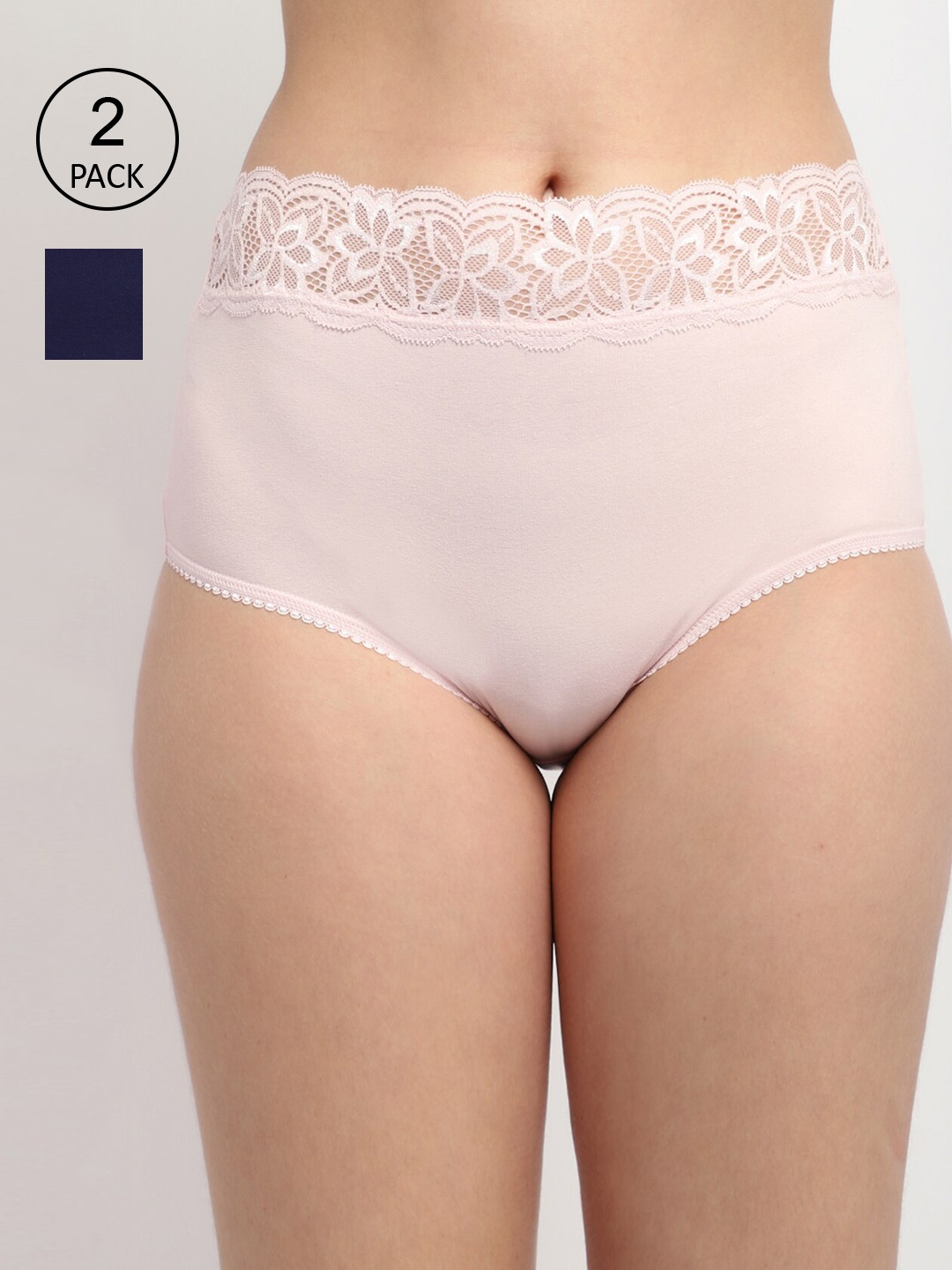 

GRACIT Women Pack Of 2 Solid Hipster Briefs, Pink