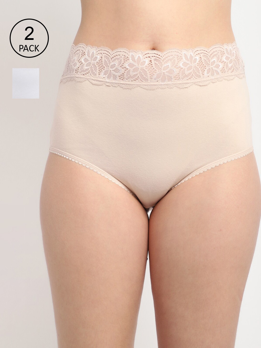 

GRACIT Women Pack Of 2 Solid Hipster Briefs, White