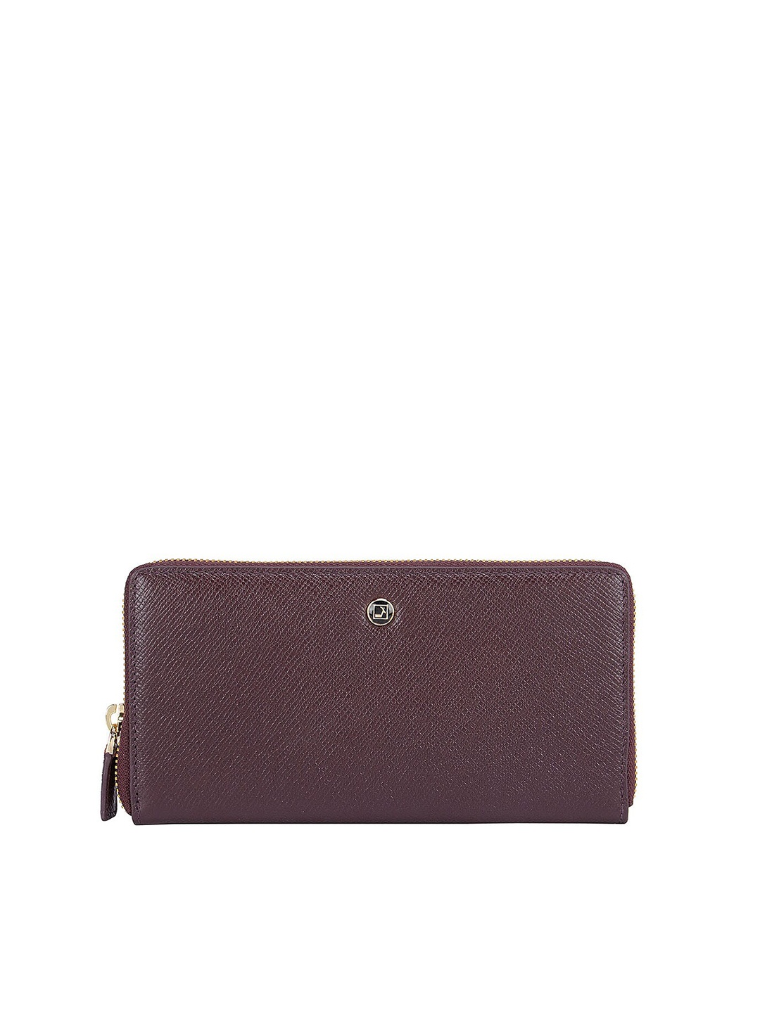 

Da Milano Women Burgundy Textured Leather Three Fold Wallet