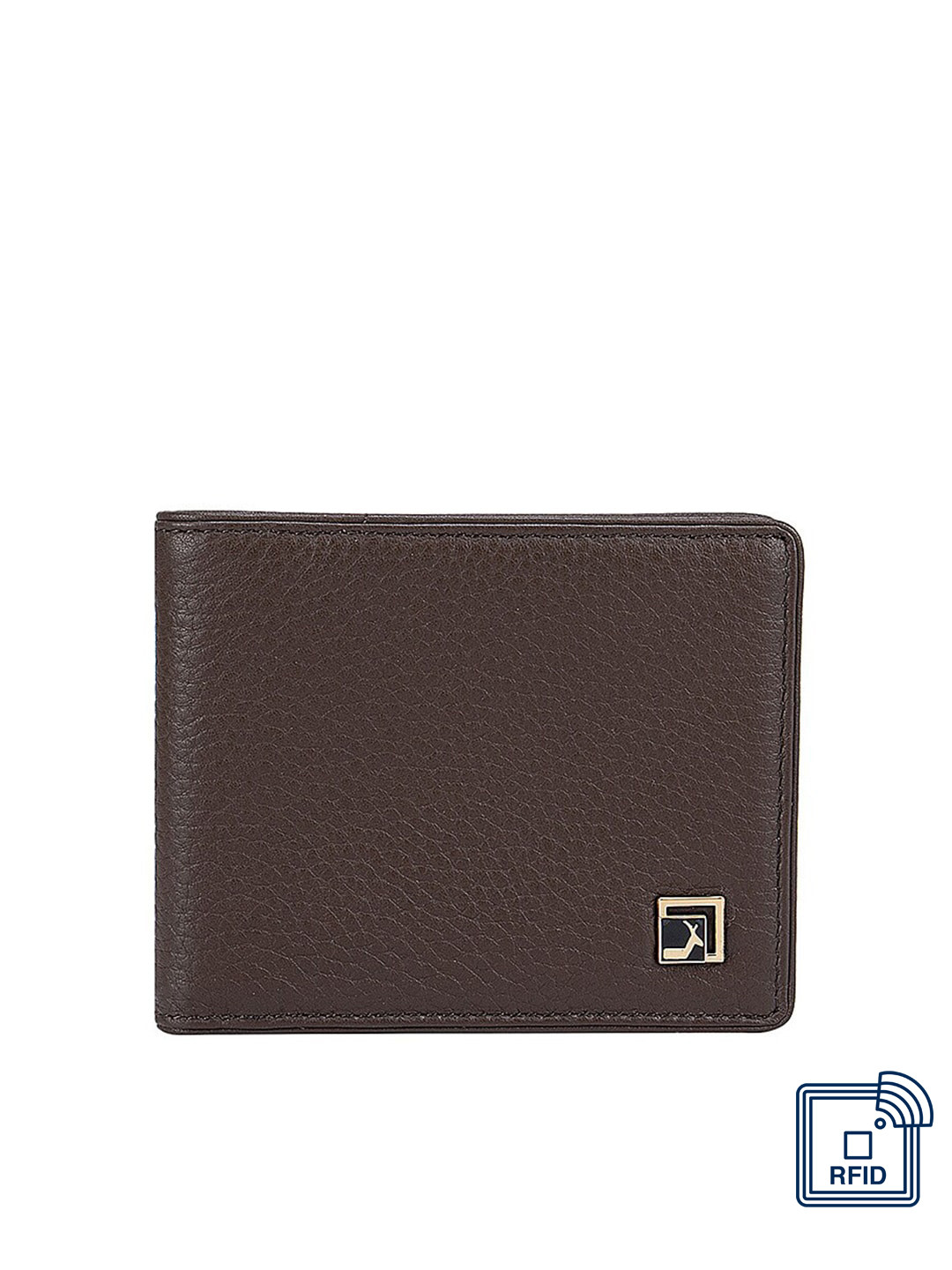 

Da Milano Men Brown Textured Leather Two Fold Wallet