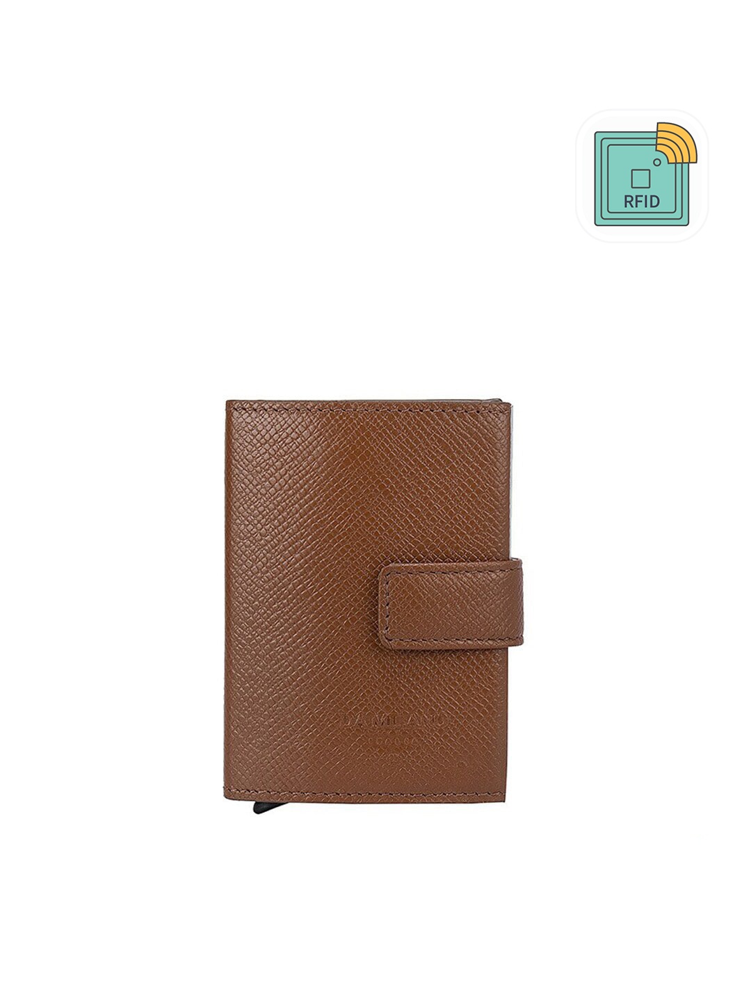 

Da Milano Men Brown Textured Leather Card Holder