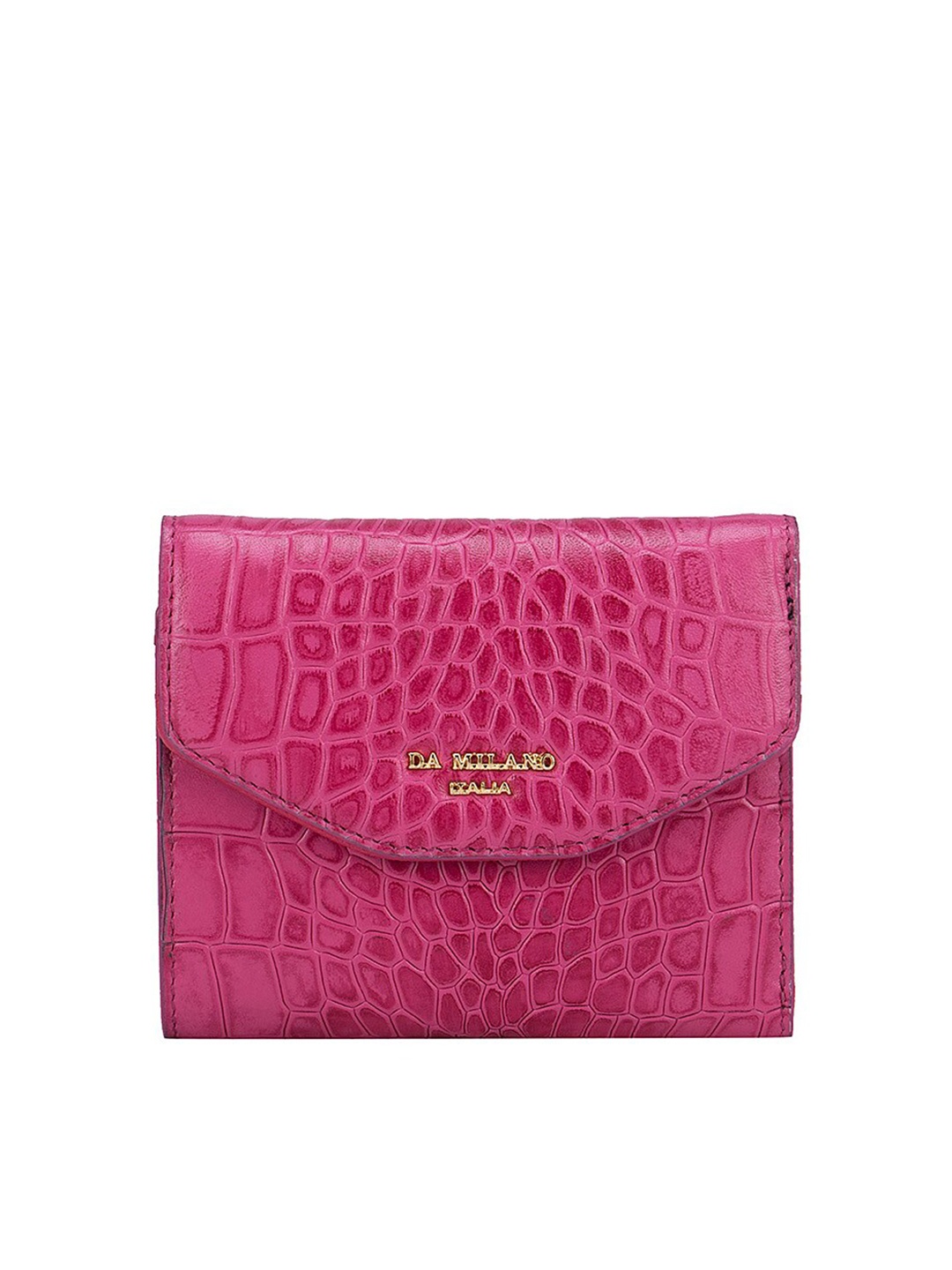 

Da Milano Women Pink Textured Leather Three Fold Wallet
