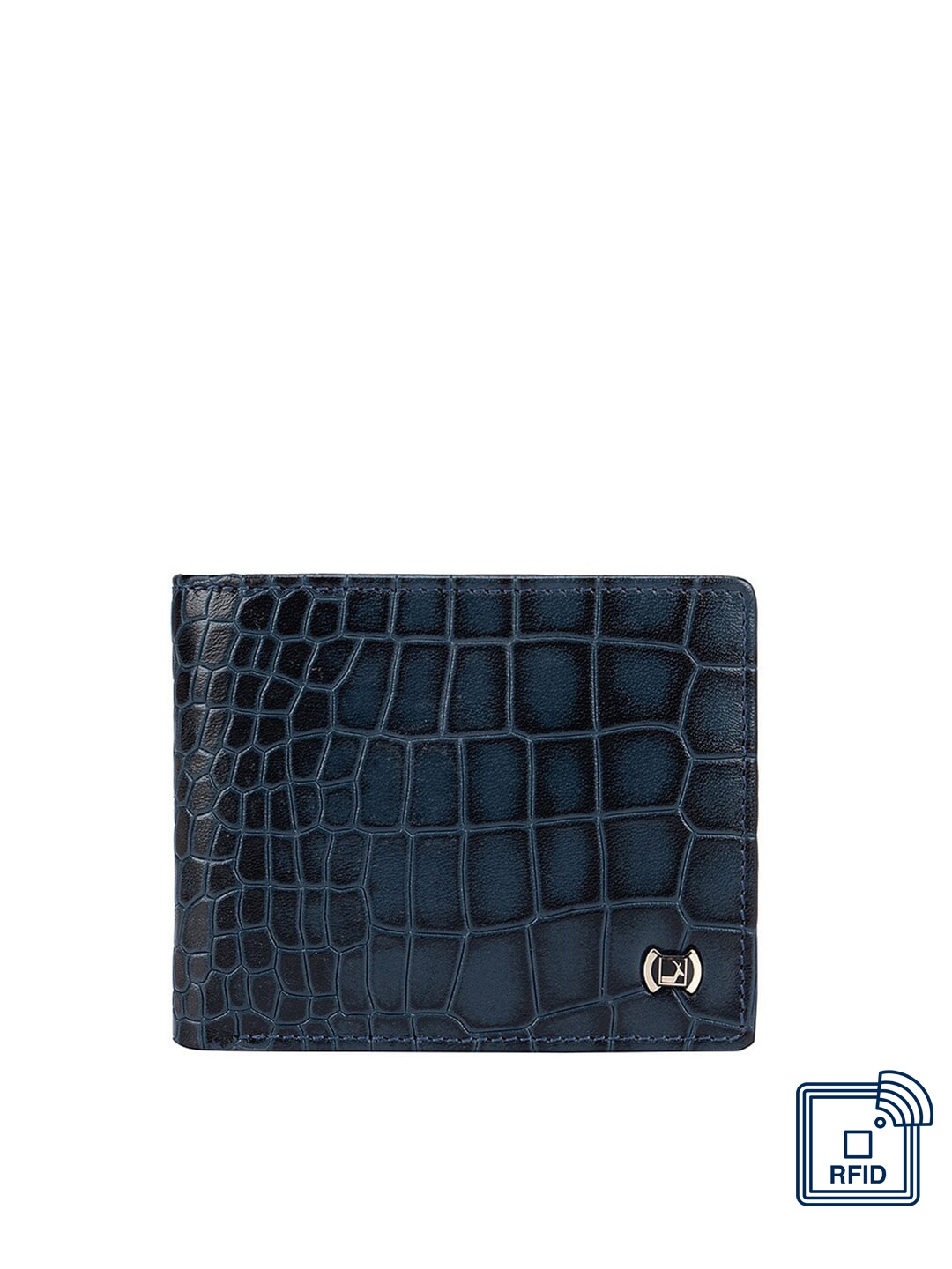 

Da Milano Men Blue Leather Two Fold Wallet