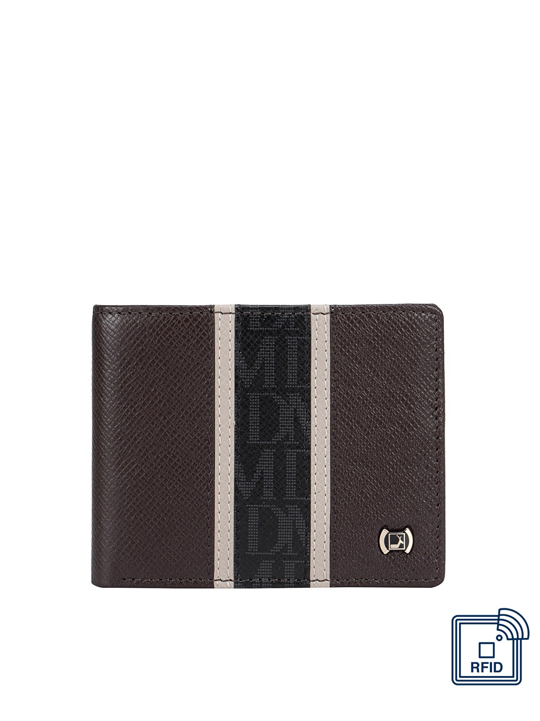 

Da Milano Men Brown Textured Leather Two Fold Wallet