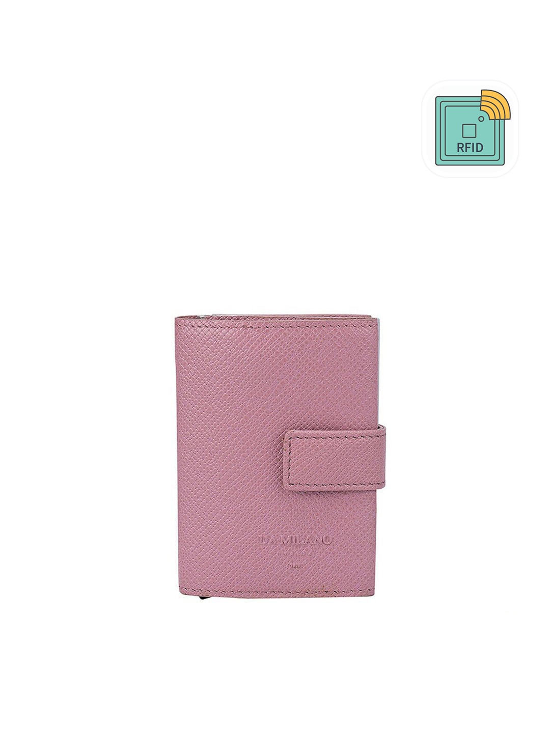 

Da Milano Men Pink Textured Leather Card Holder